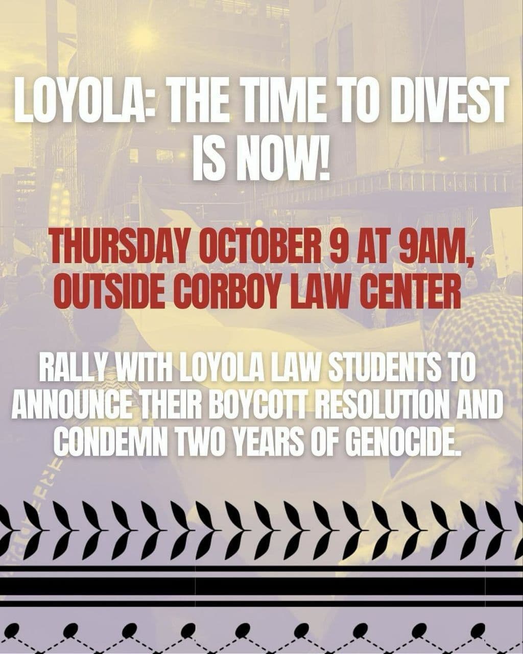 loyola:THE TIME TO DIVEST IS NOW!