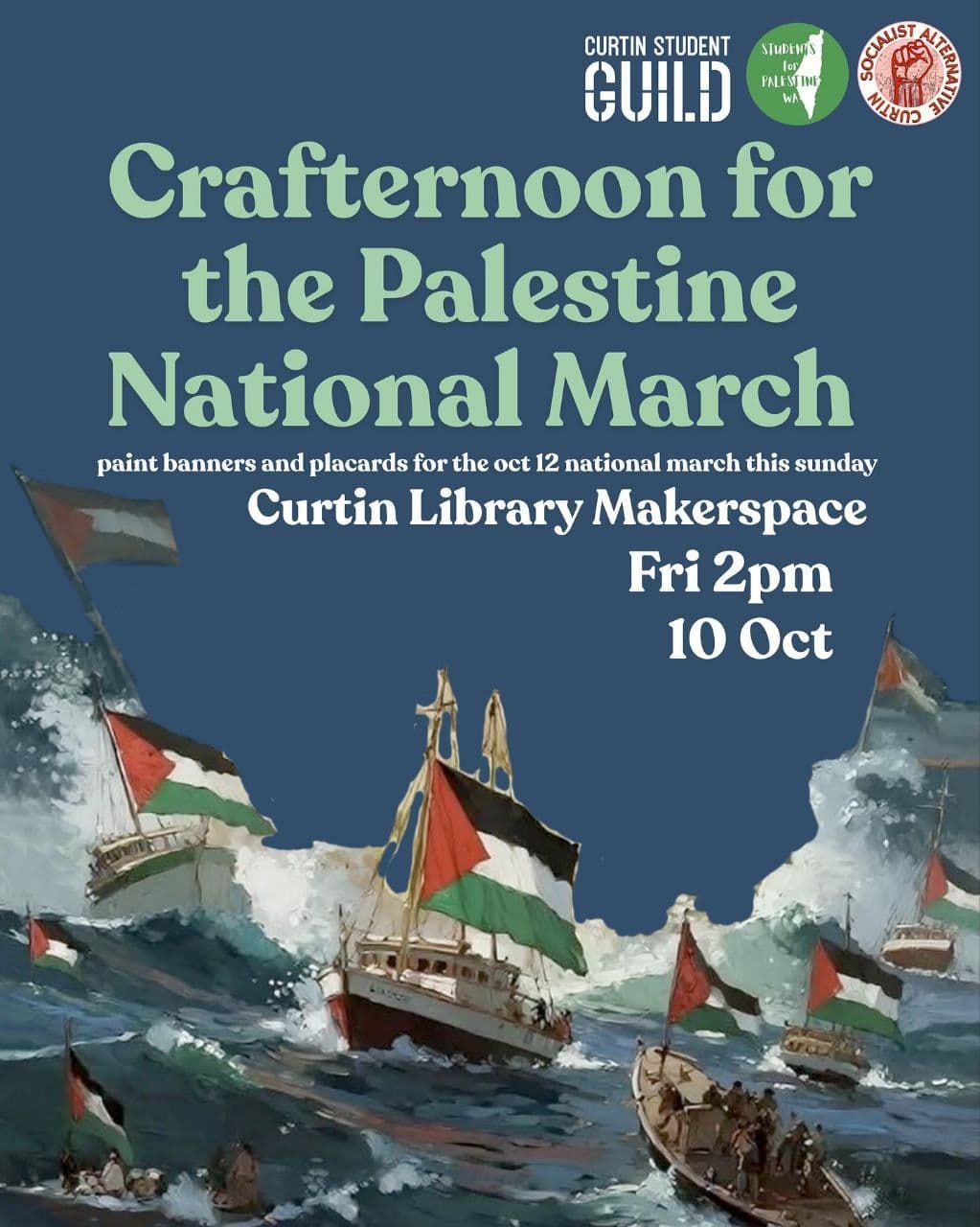 Crafternoon for the Palestine National March