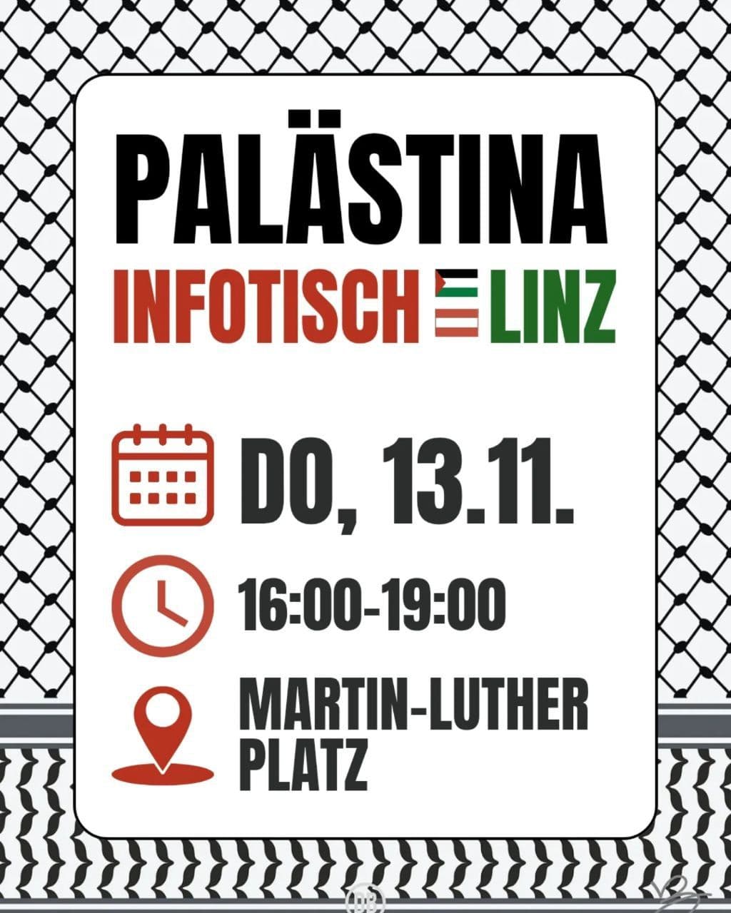 PALÄSTINA INFOTISCH LINZ