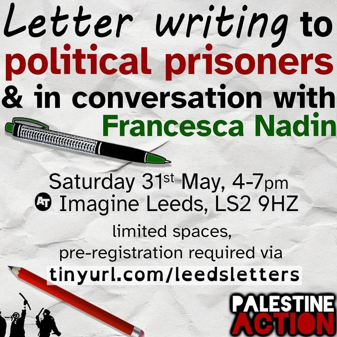 Letter writing to political prisoners & in conversation with Francesca Nadin