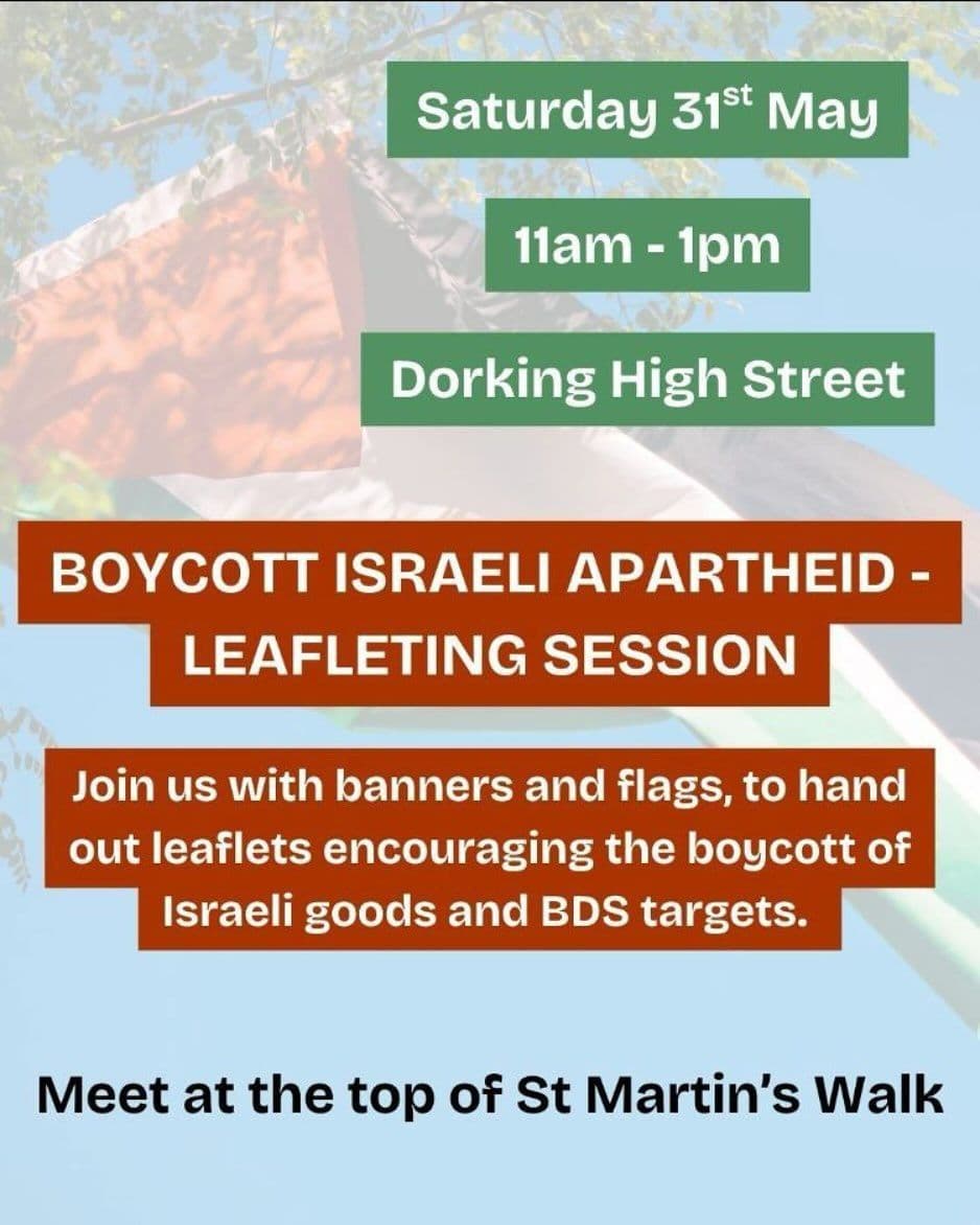 BOYCOTT ISRAELI APARTHEID - LEAFLETING SESSION