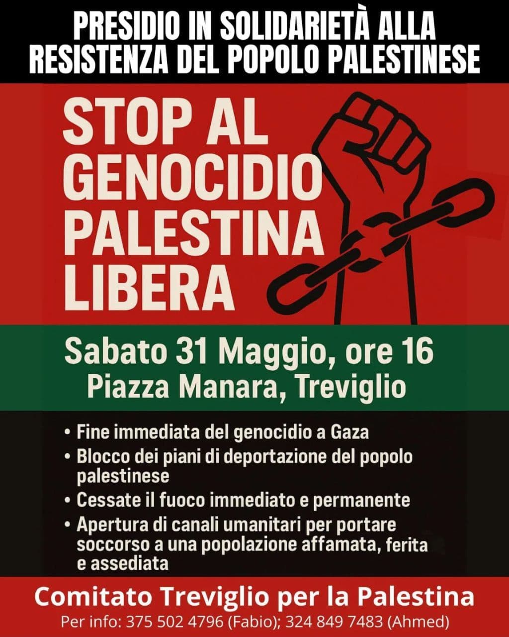 STOP AL GENOCIDIO PALESTINA LIBERA