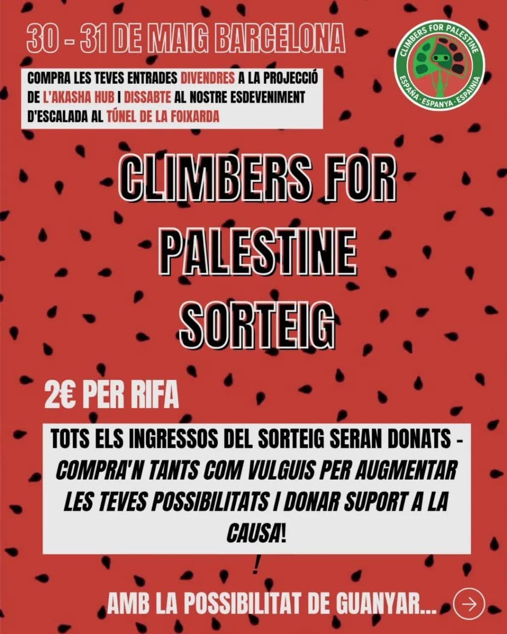 CLIMBERS FOR PALESTINE SORTEIG (L'AKASHA HUB)