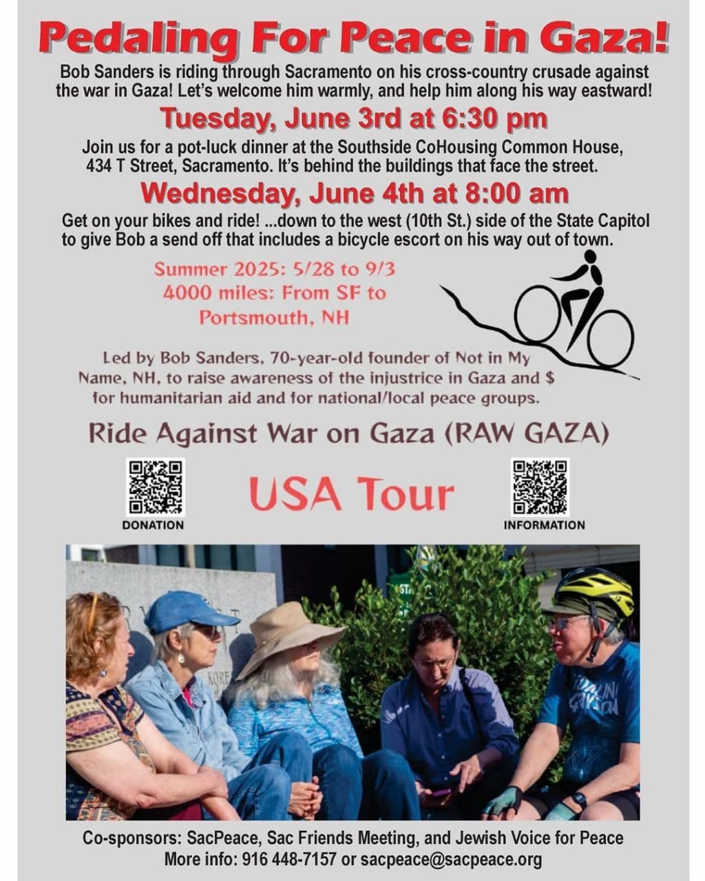 Pedaling For Peace in Gaza! (3 June )