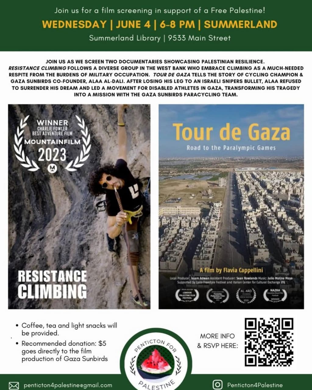 Join us for a film screening in support of a Free Palestine!