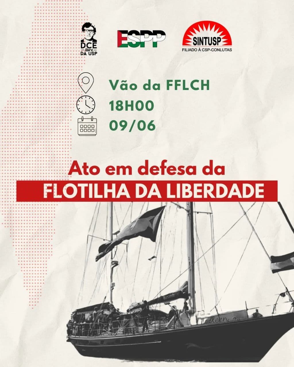 ATO DE EMERGÊNCIA EM DEFESA DA FLOTILHA DA LIBERDADE E DA PALESTINA