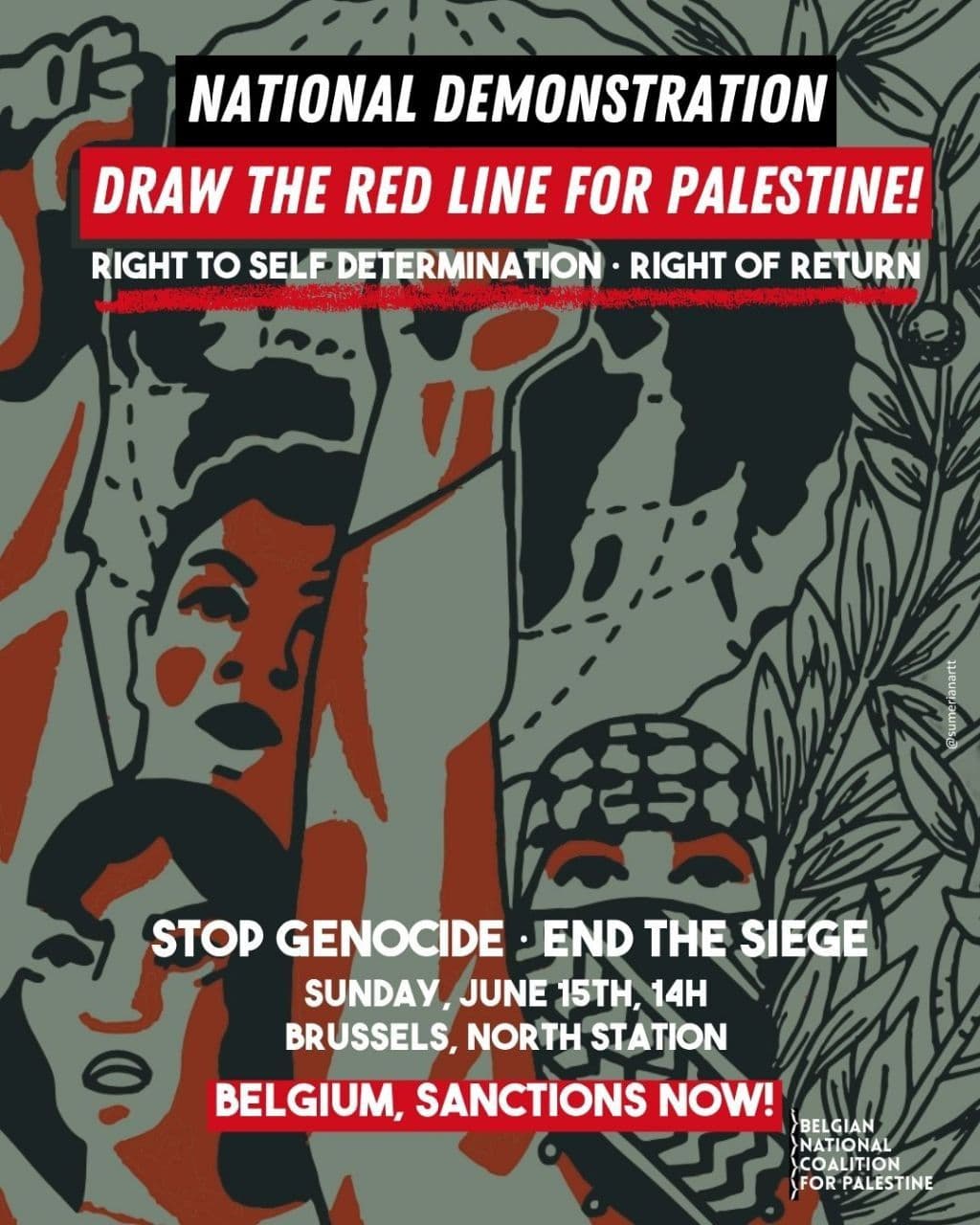 NATIONAL DEMONSTRATION - DRAW THE RED LINE FOR PALESTINE!