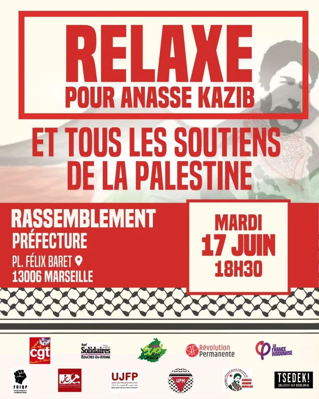 RELAXE POUR ANASSE KAZIB, ET TOUS LES SOUTIENS DE LA PALESTINE