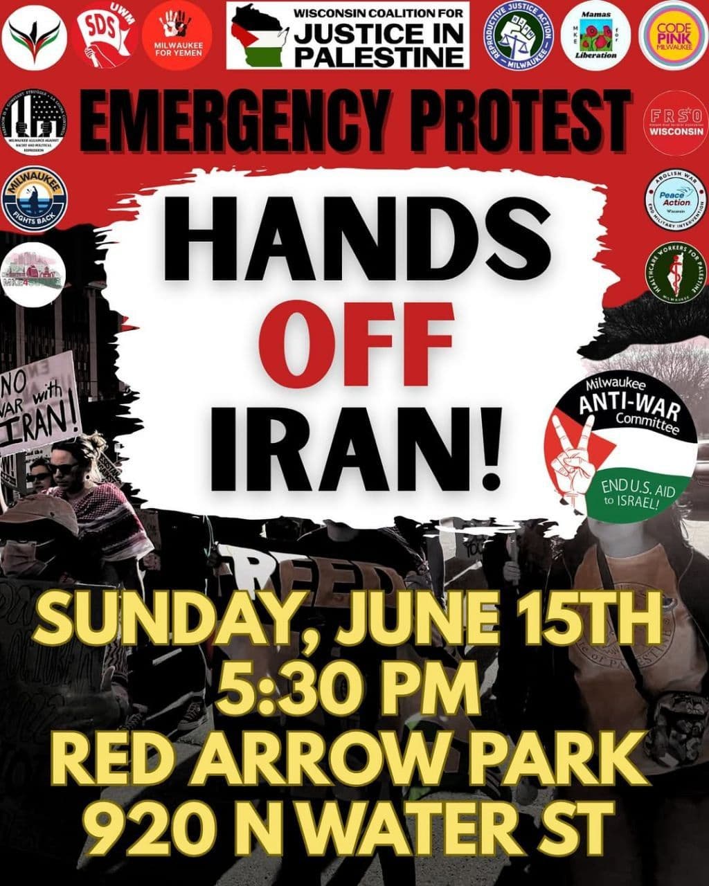 EMERGENCY PROTEST (HANDS OFF IRAN!)