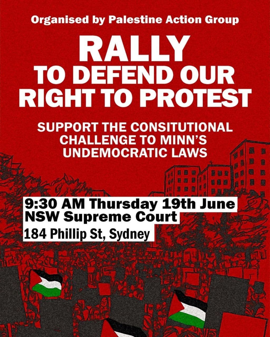 RALLY TO DEFEND OUR RIGHT TO PROTEST