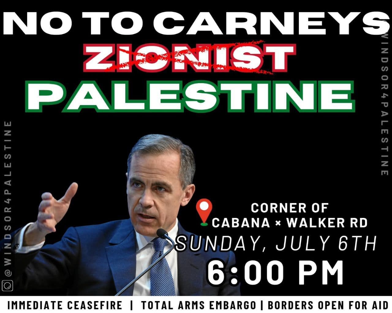 NO TO CARNEYS ZONIST PALESTINE