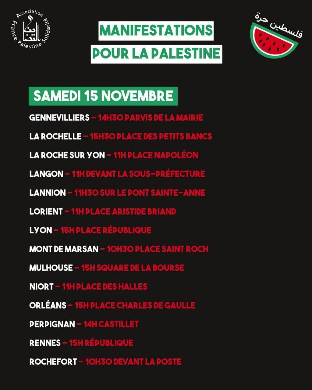 MANIFESTATIONS POUR LA PALESTINE / ROCHEFORT