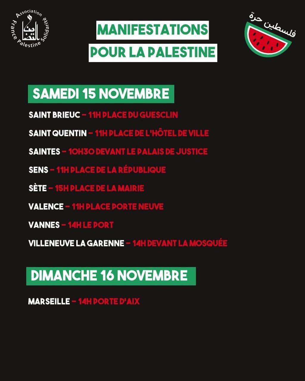 MANIFESTATIONS POUR LA PALESTINE / Sète