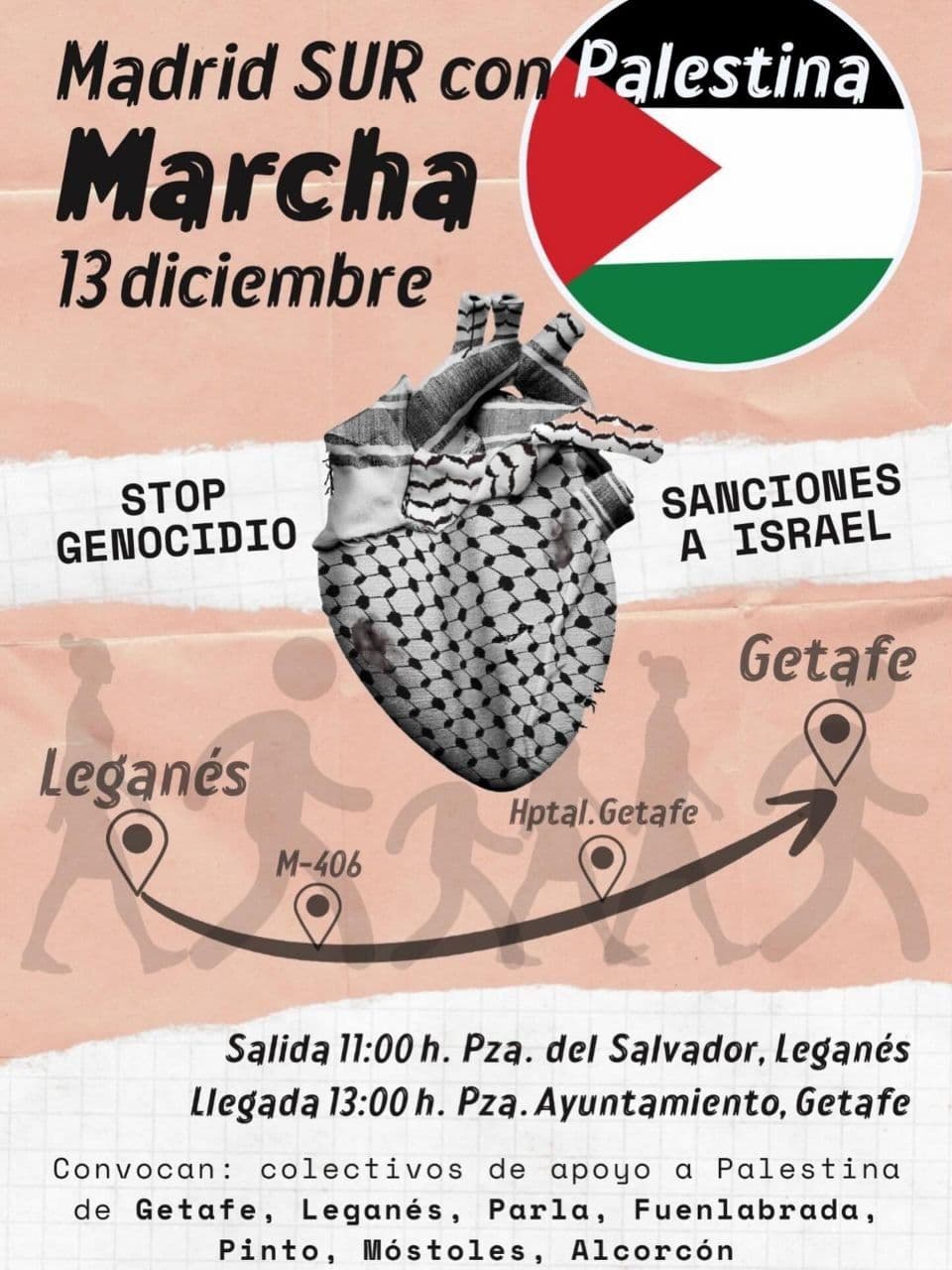 Madrid SUR con Palestina Marcha
