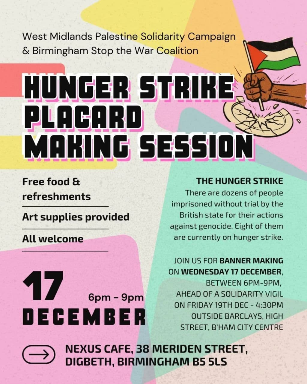 HUNGER STRIKE PLACARD MAKING SESSION