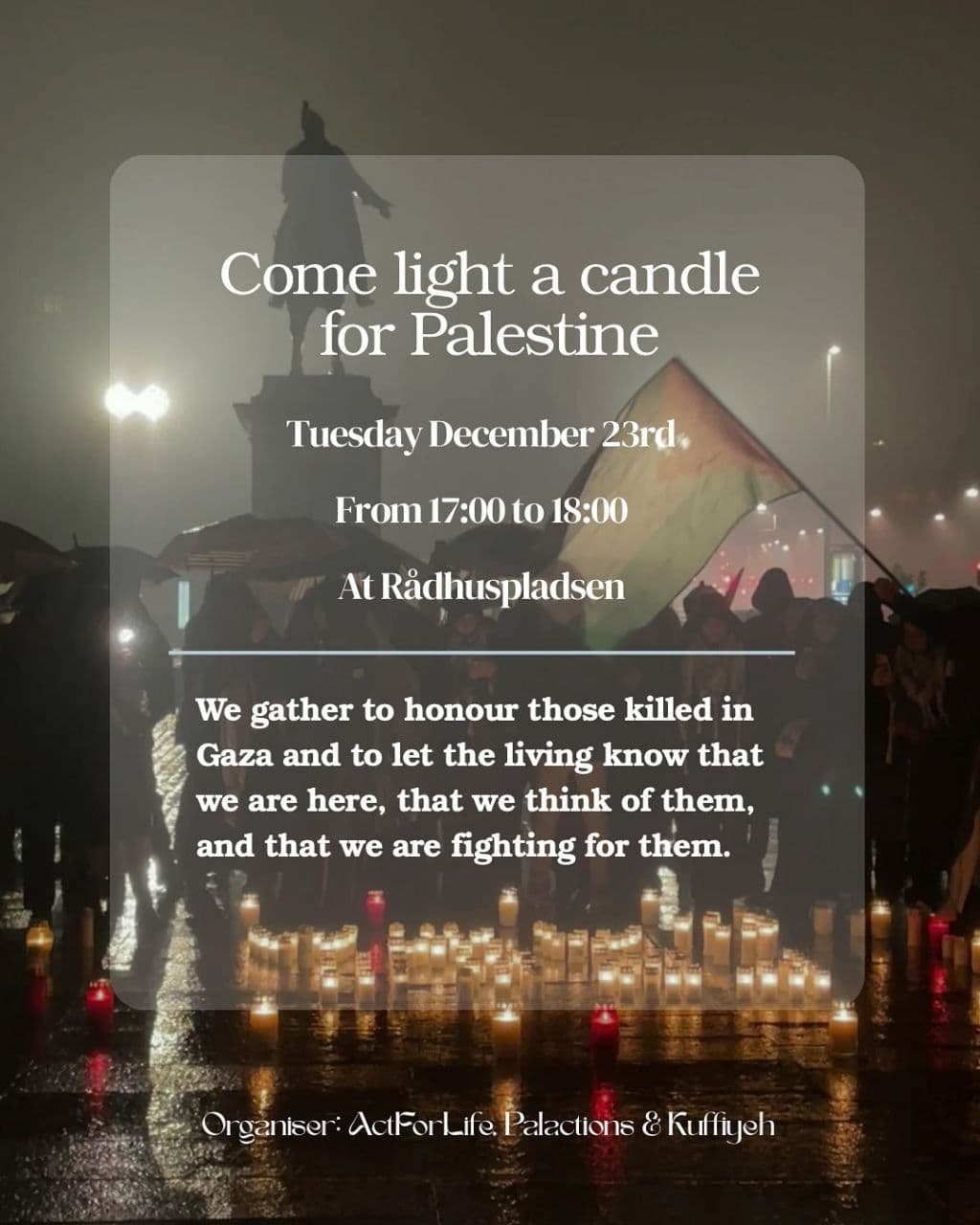 Come light a candle for Palestine
