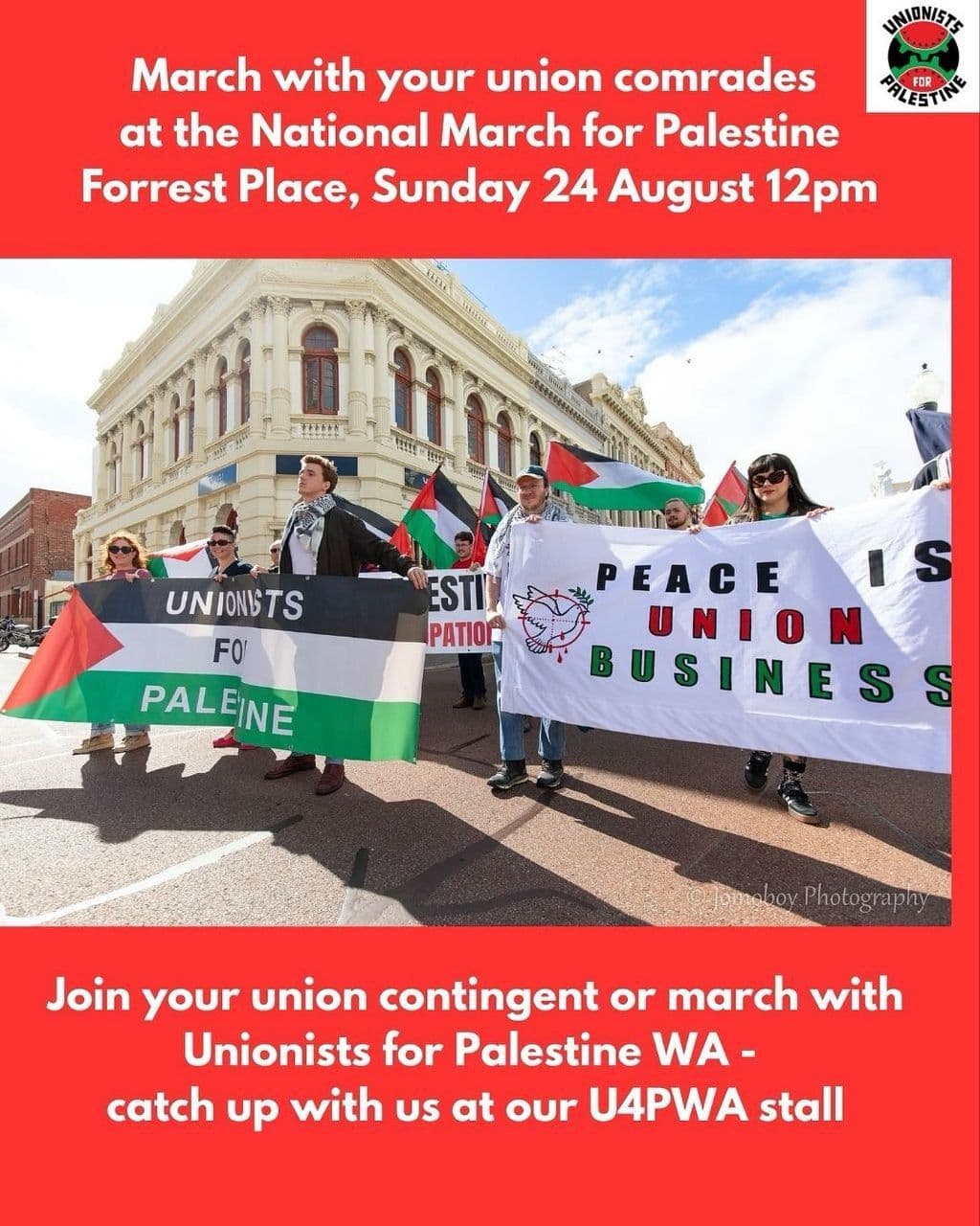 March with your union comrades at the National March for Palestine