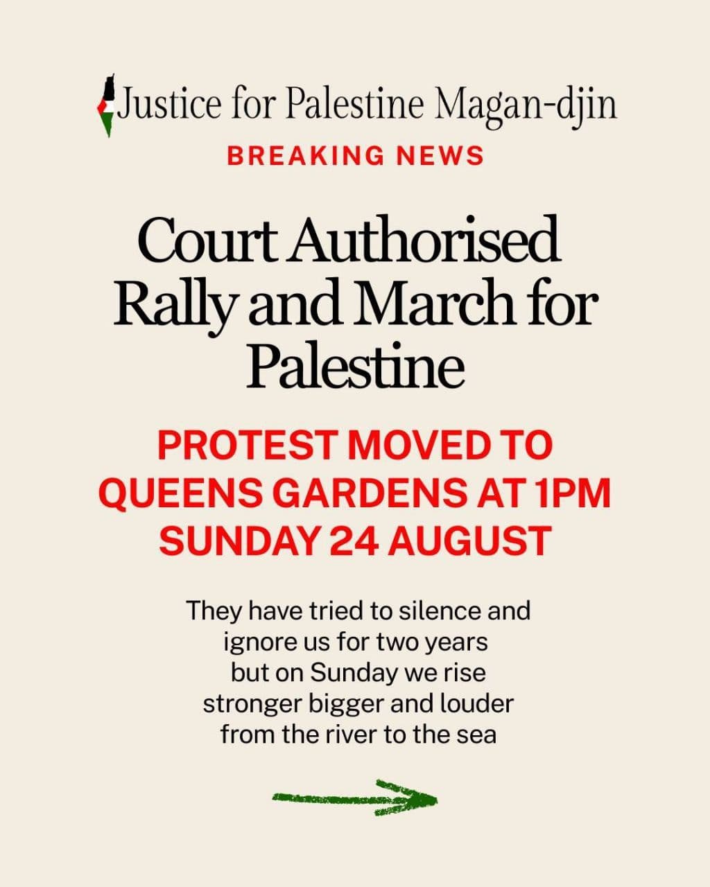 Court Authorised Rally and March for Palestine
