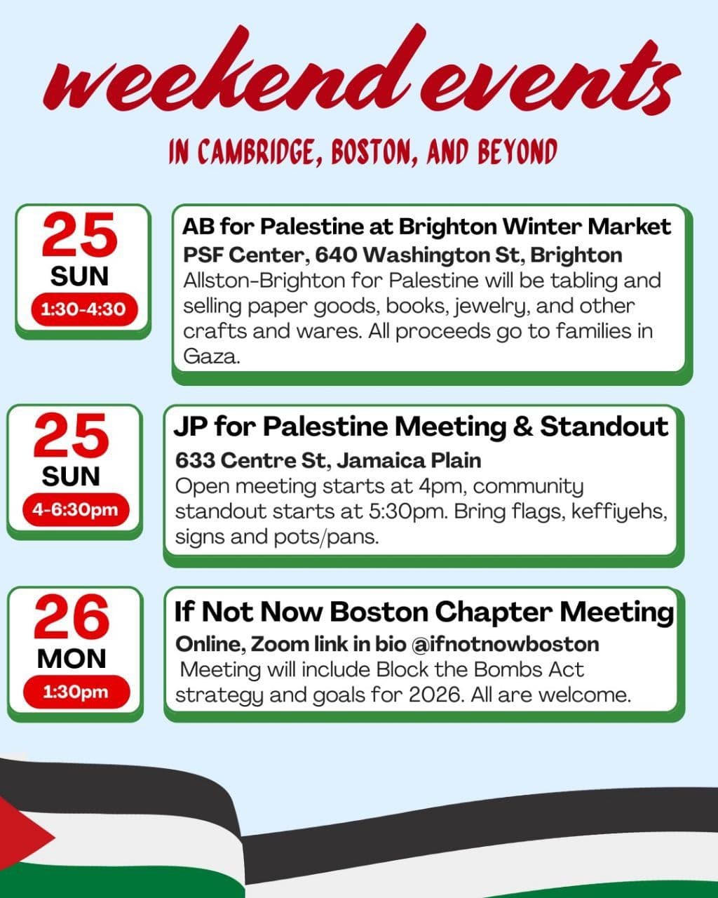 weekend events / Boston / 633 Centre St