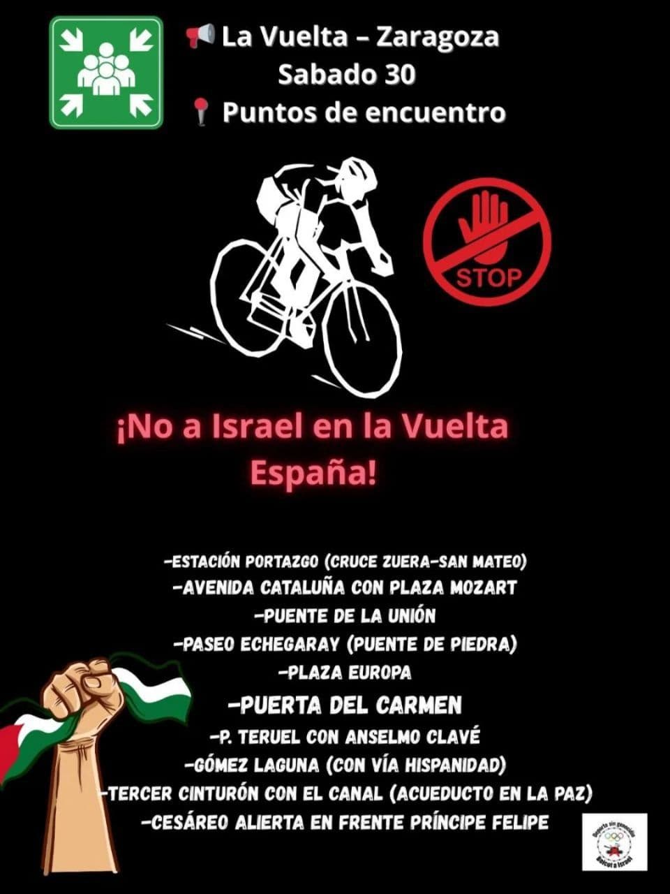 ¡No a Israel en la Vuelta España!