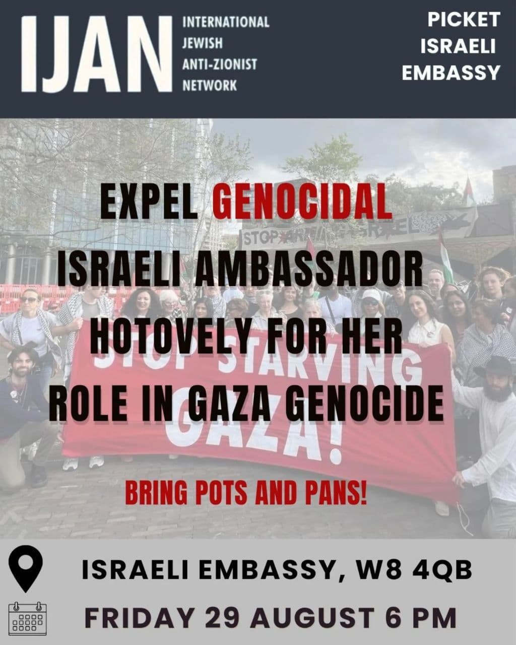 EXPEL GENOCIDAL STOP ISRAELI AMBASSADOR HOTOVELY FOR HER ROLE IN GAZA GENOCIDE