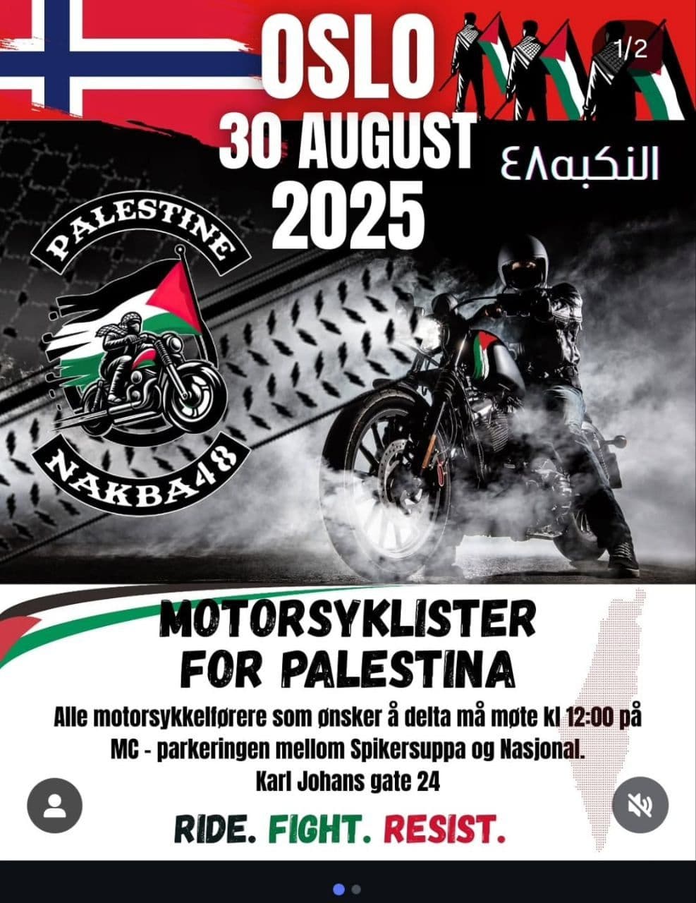 MOTORSYKLISTER FOR PALESTINA