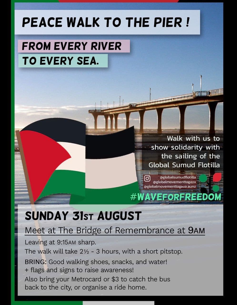 PEACE WALK TO THE PIER!
