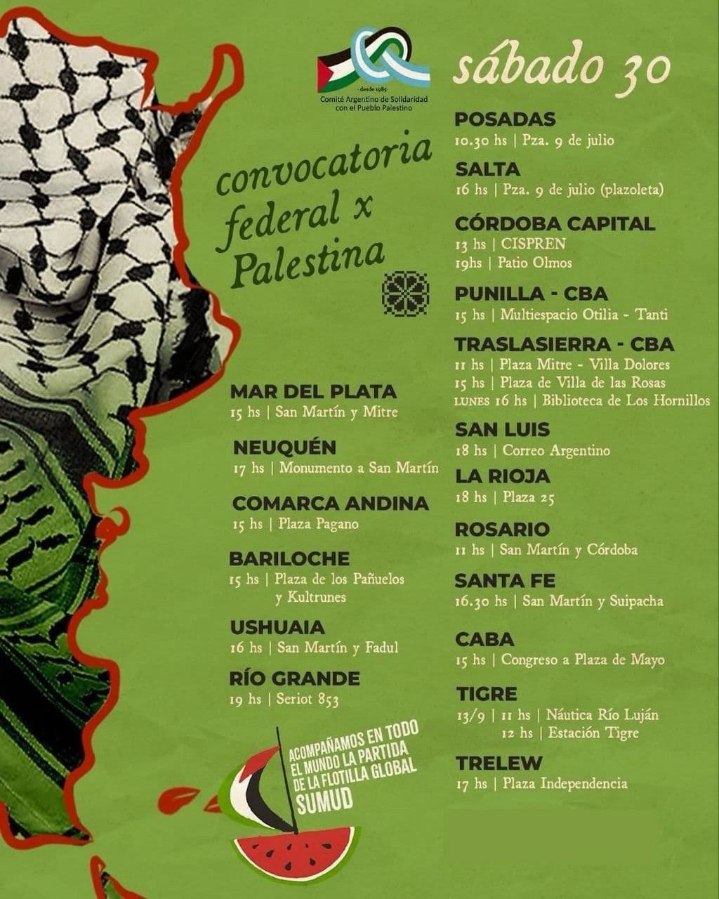 convocatoria federal x Palestina (Mar del Plata)