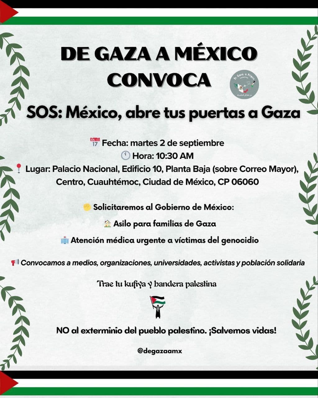 DE GAZA A MÉXICO CONVOCA