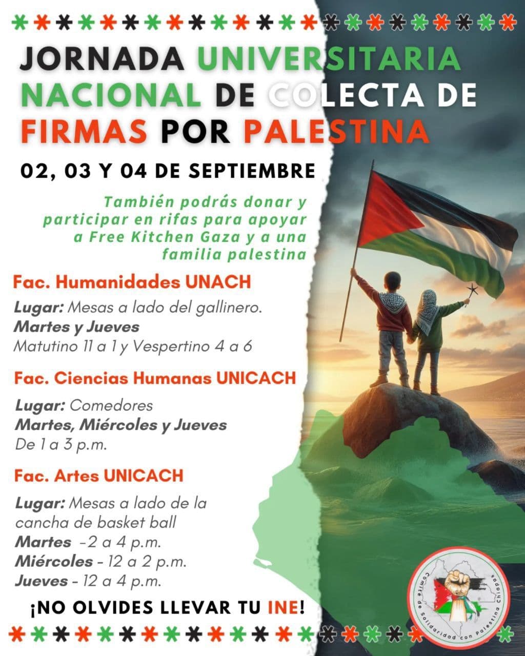 JORNADA UNIVERSITARIA NACIONAL DE COLECTA DE FIRMAS POR PALESTINA