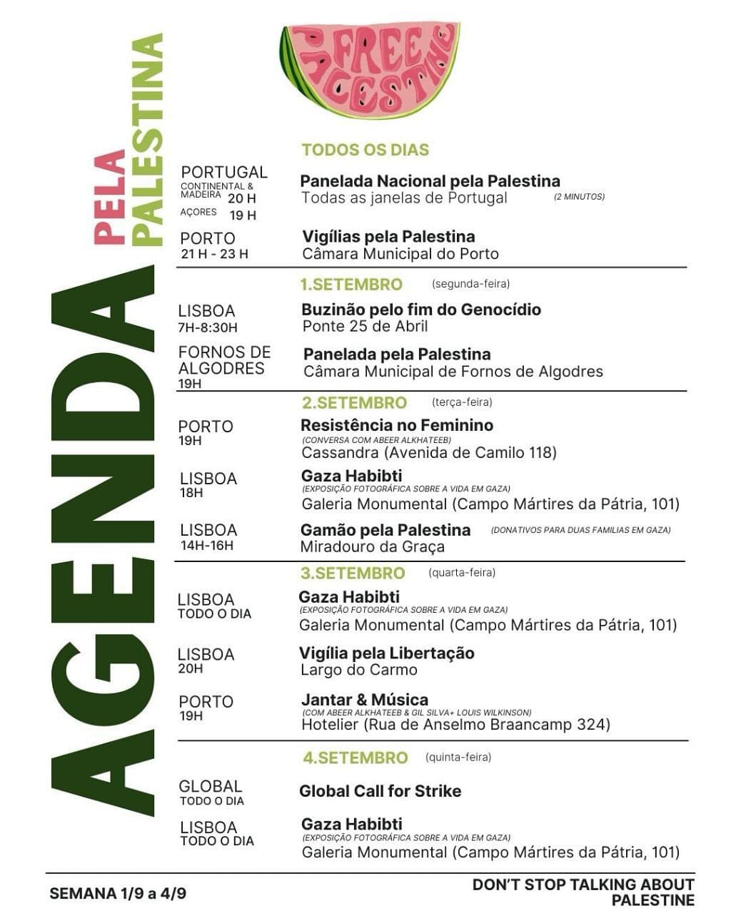 AGENDA PELA PALESTINA (Vigília pela Libertação)