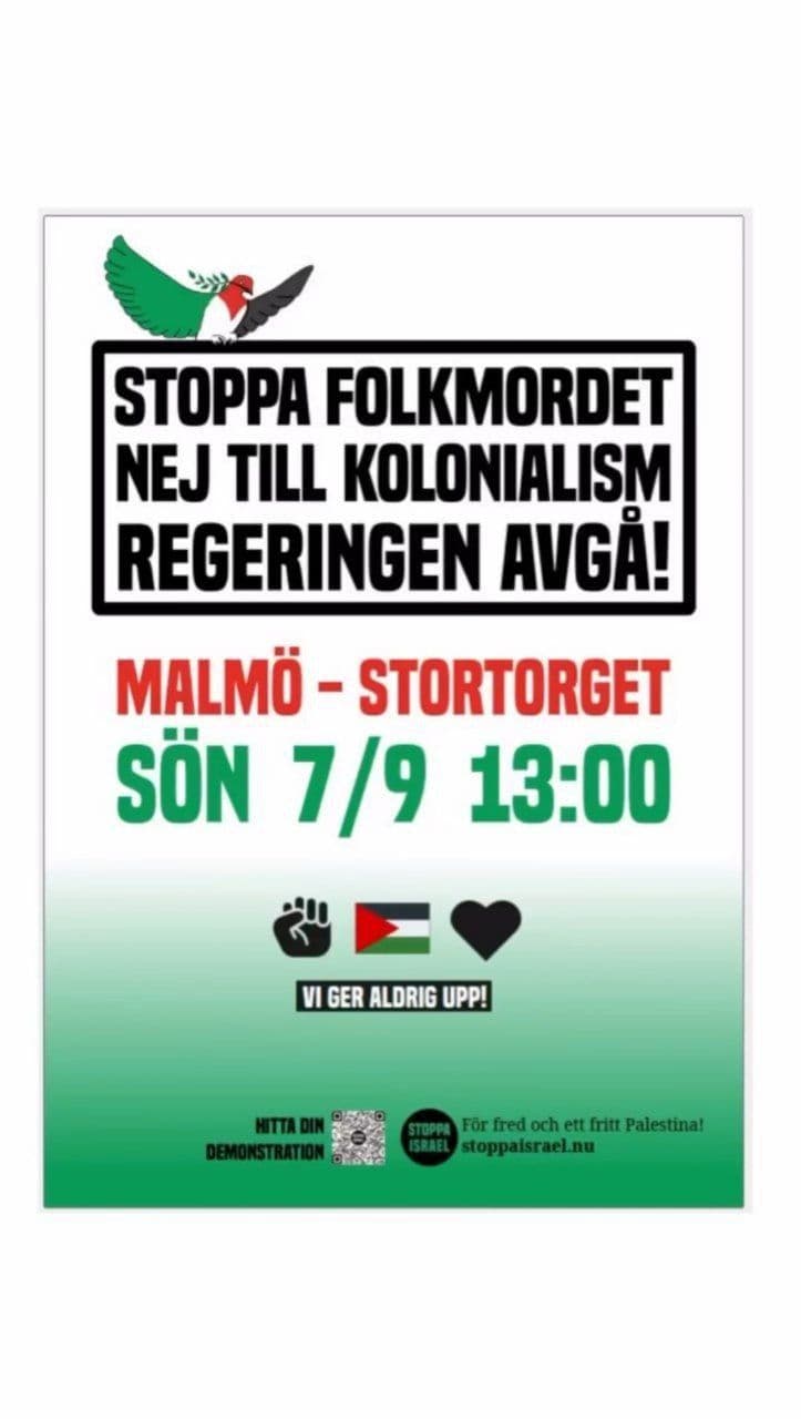 STOPPA FOLKMORDET NEJ TILL KOLONIALISM REGERINGEN AVGÀ!