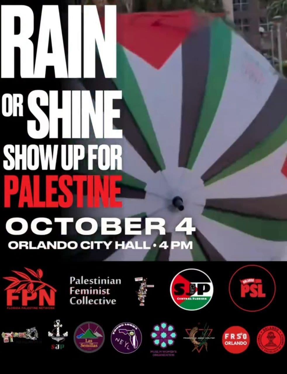 RAIN OR SHINE SHOW UP FOR PALESTINE