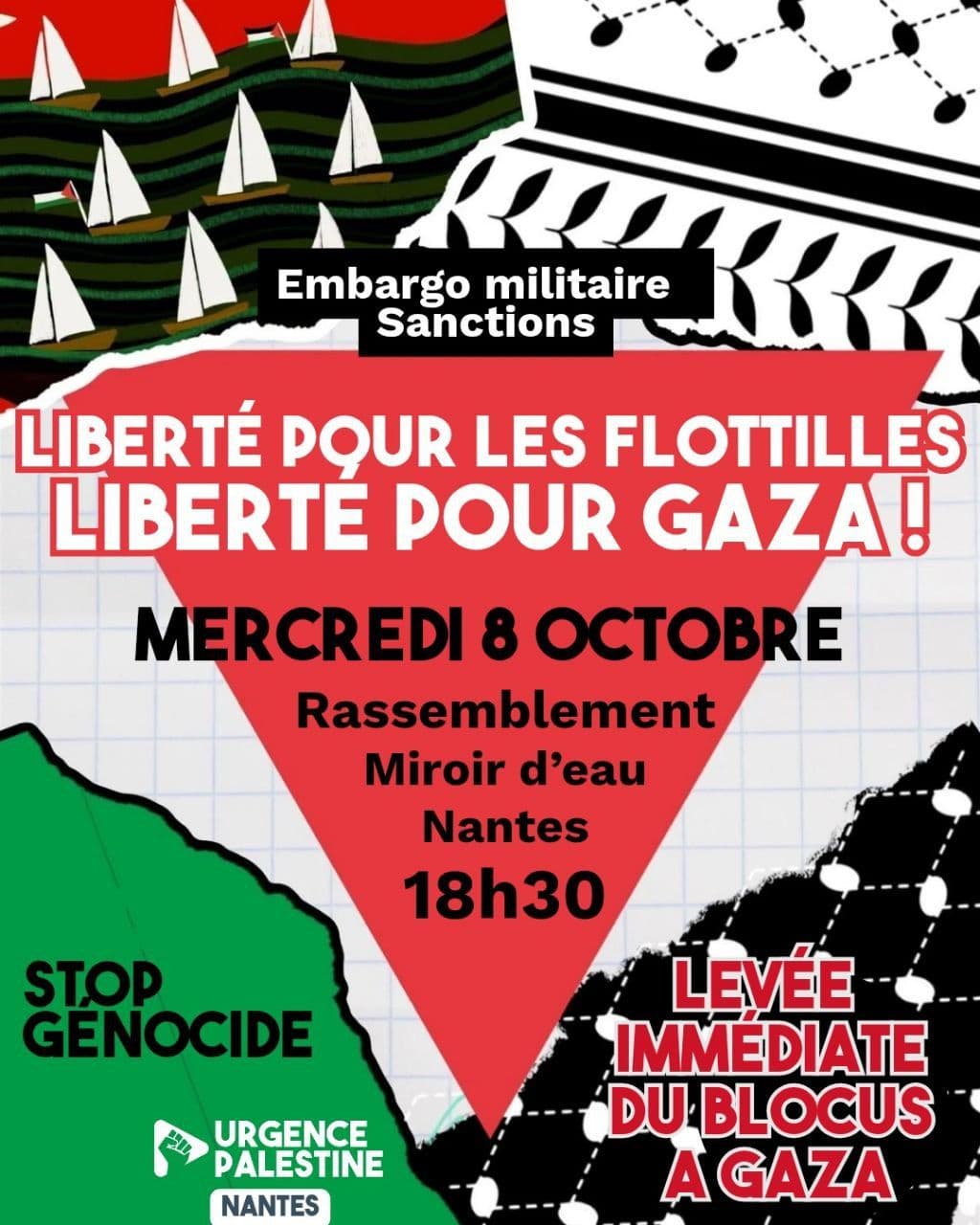 LIBERTÉ POUR LES FLOTTILLES LIBERTE POUR GAZA!