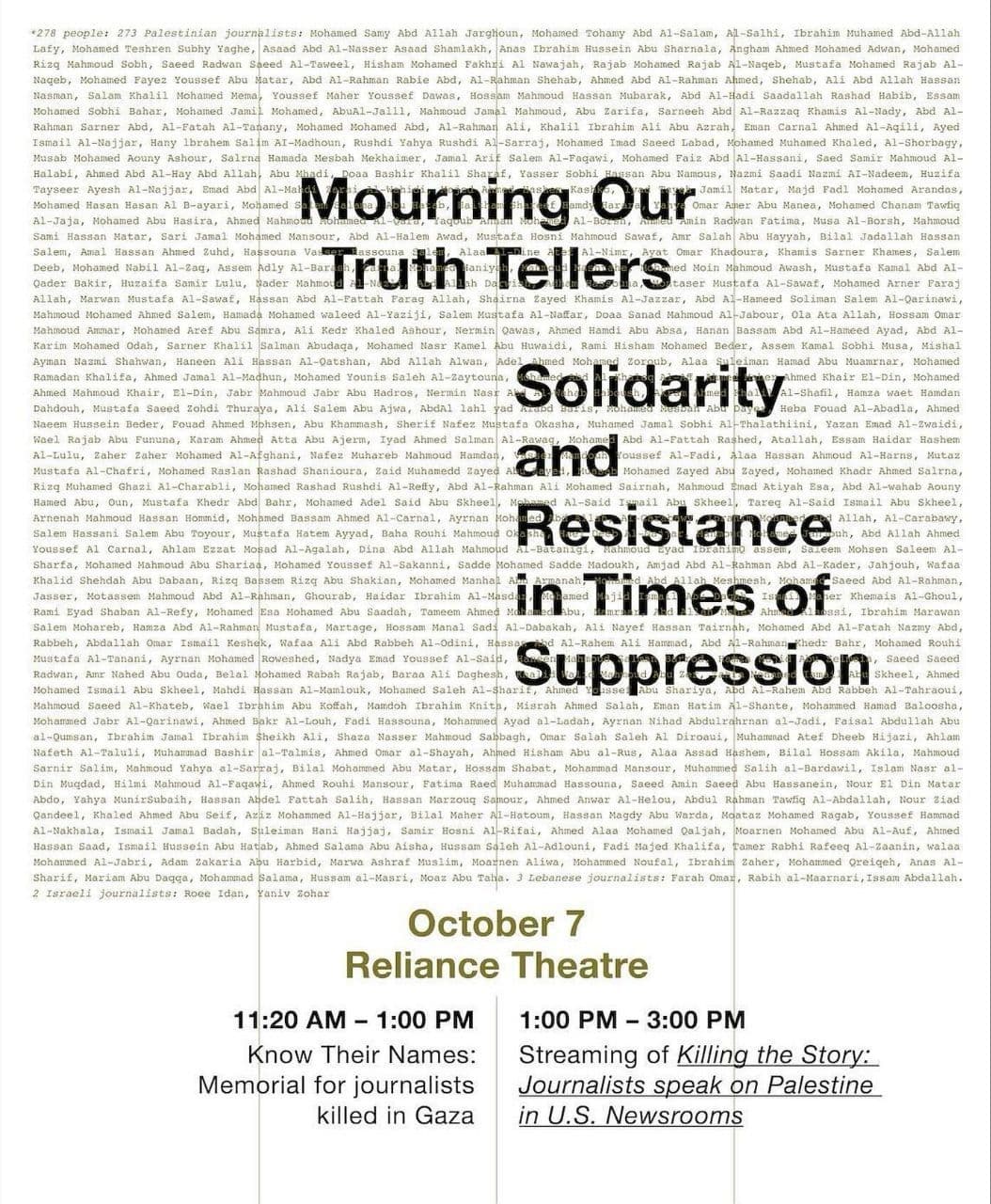 MOURNING OUR TRUTH TELLERS