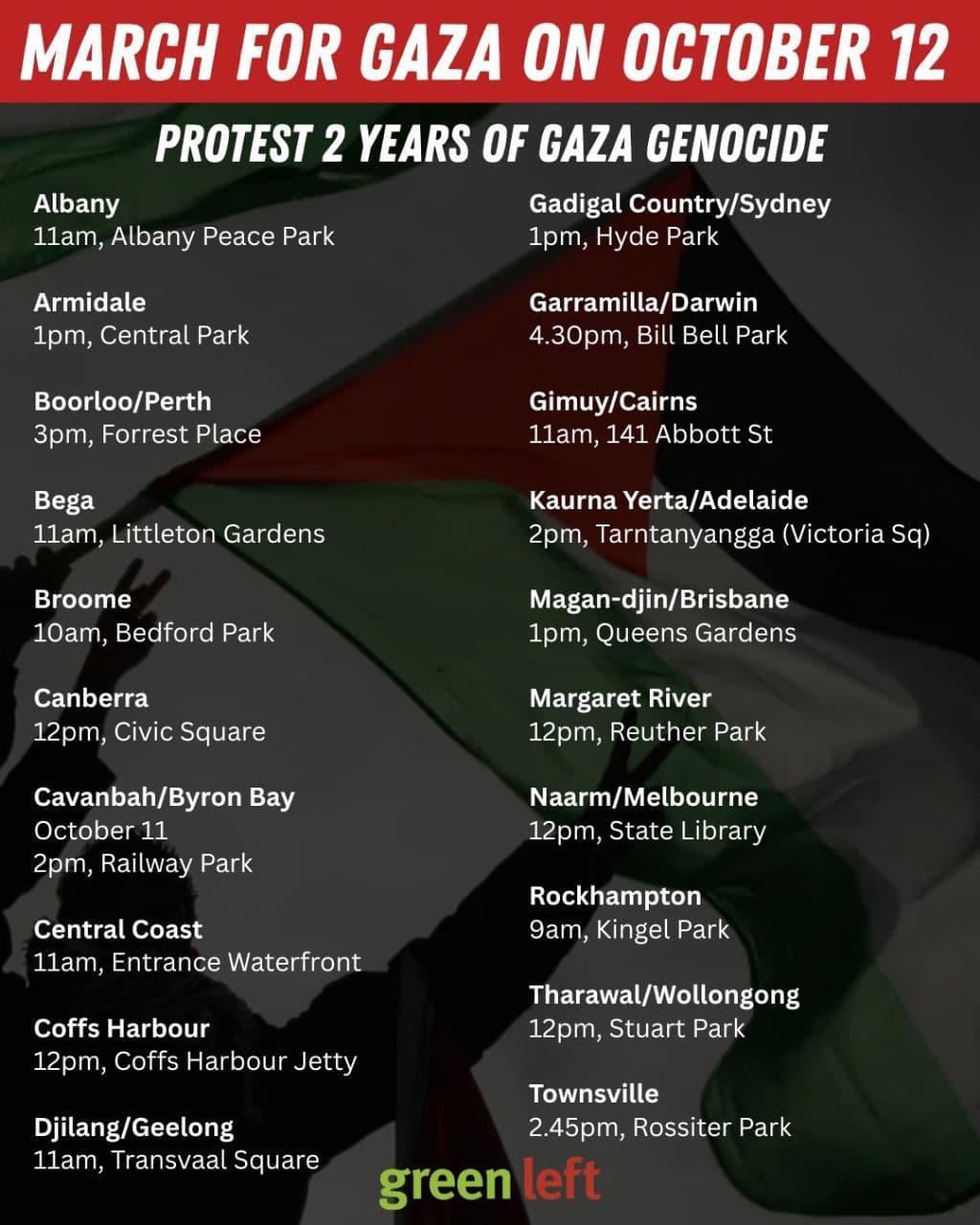 MARCH FOR GAZA ON OCTOBER 12 / Tharawal