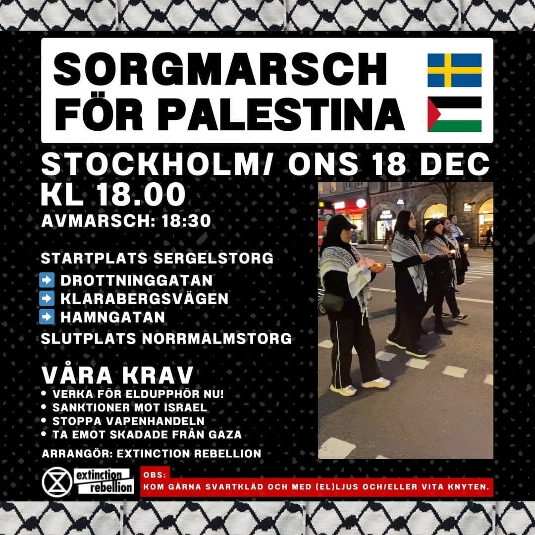 SORGMARSCH FÖR PALESTINA