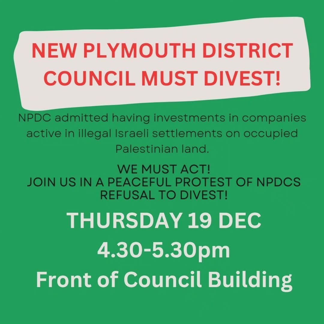 NEW PLYMOUTH DISTRICT COUNCIL MUST DIVEST!