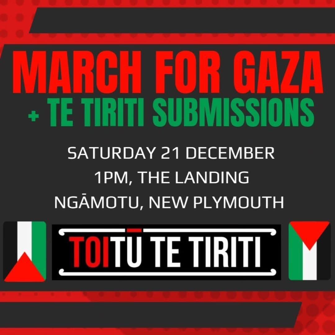 MARCH FOR GAZA + TE TIRITI SUBMISSIONS