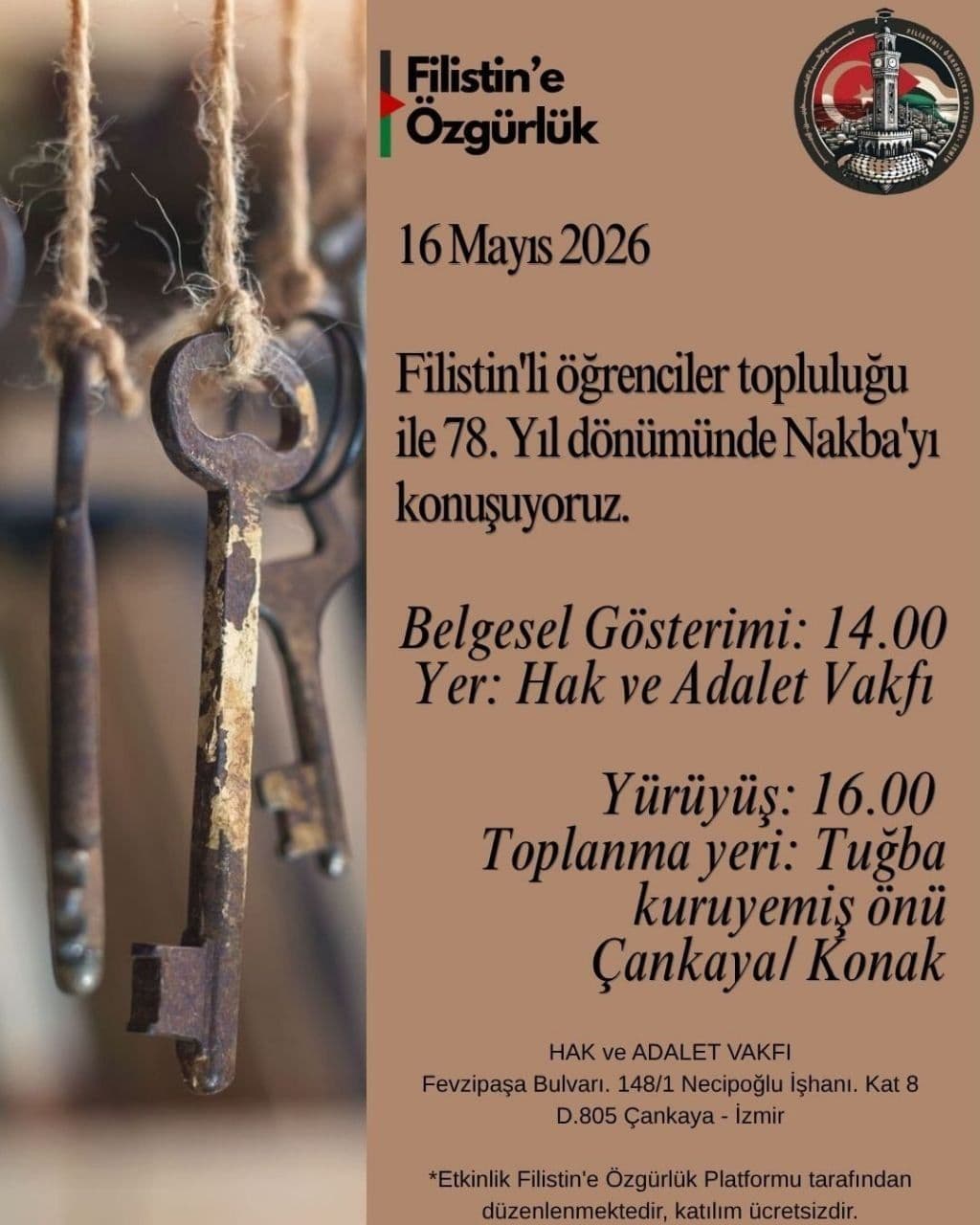 Nakba Bitecek, Filistin Halkı Geri Dönecek