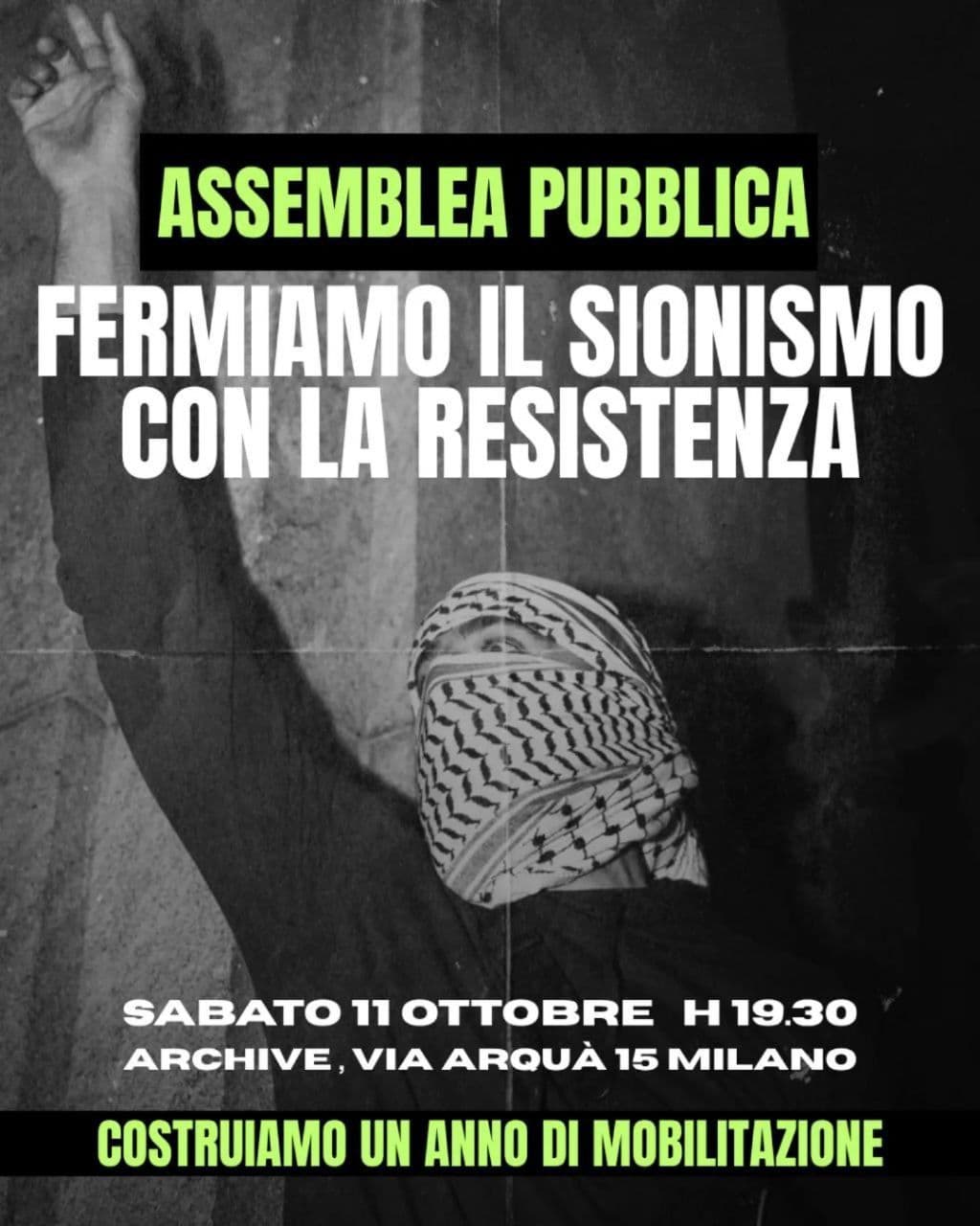FERMIAMO IL SIONISMO CON LA RESISTENZA