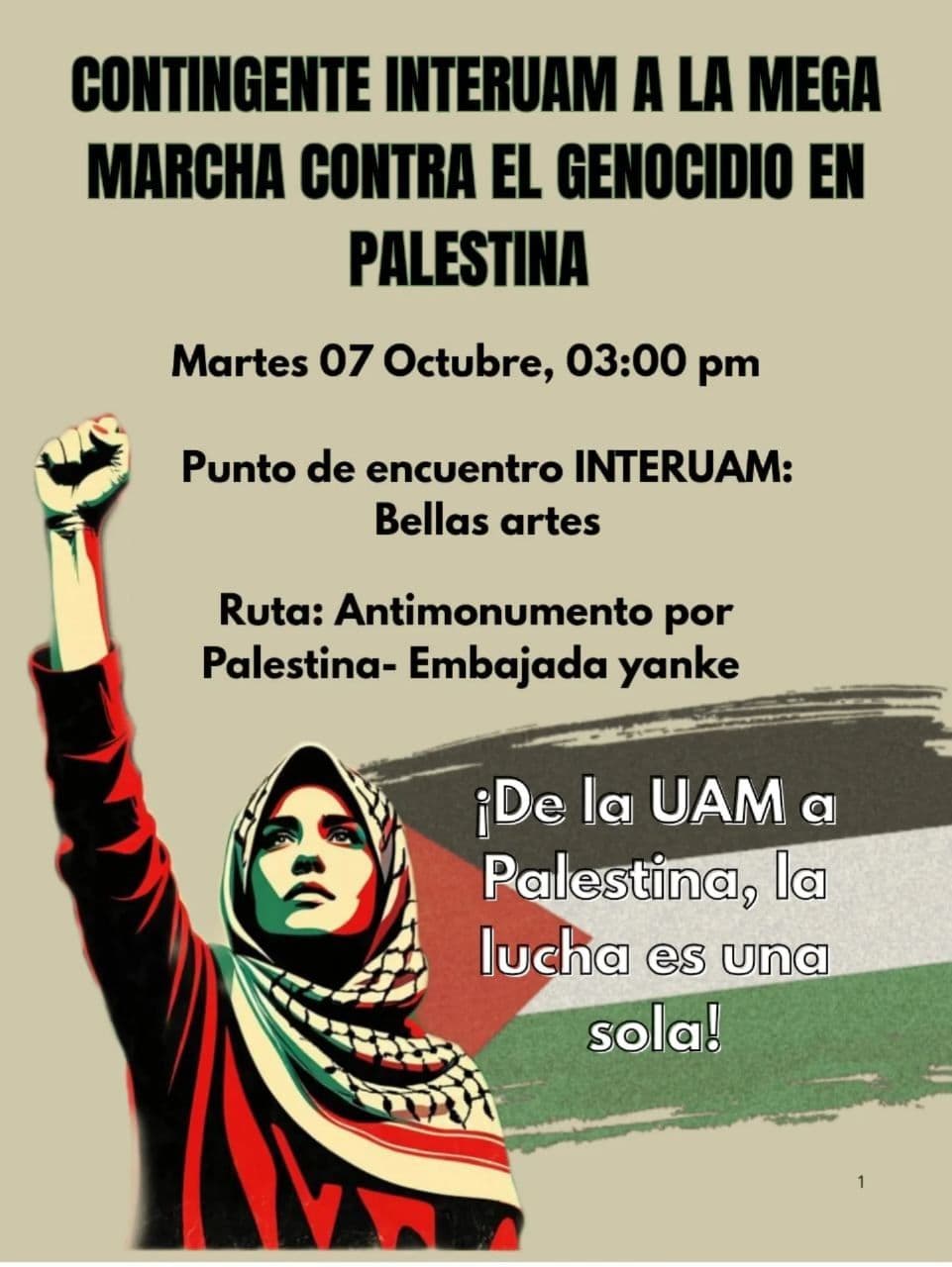 CONTINGENTE INTERUAM A LA MEGA MARCHA CONTRA EL GENOCIDIO EN PALESTINA
