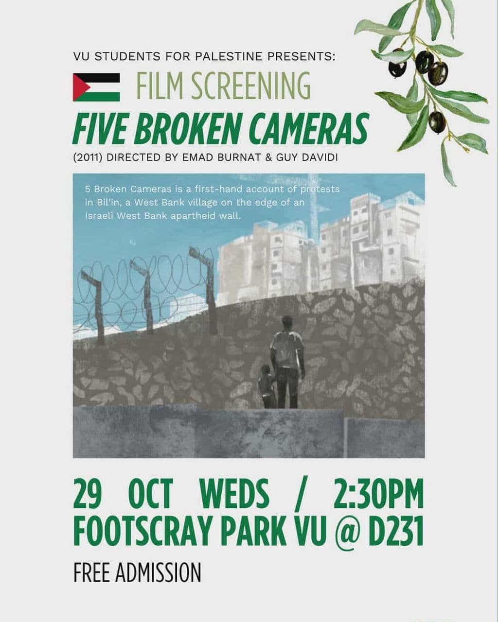 FILM SCREENING FIVE BROKEN CAMERAS