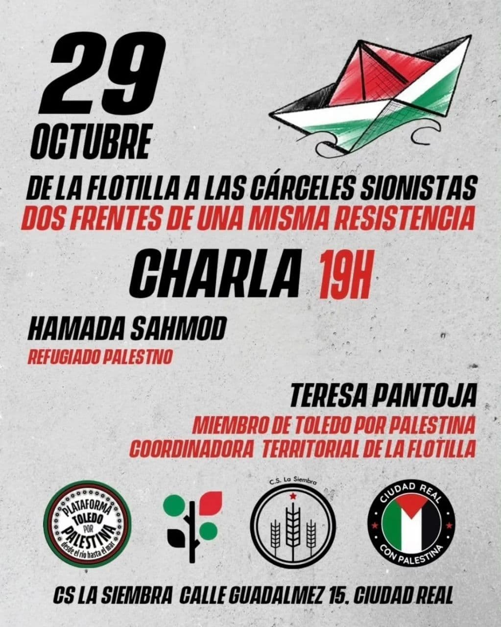 CHARLA: DE LA FLOTILLA A LAS CÁRCELES SIONISTAS