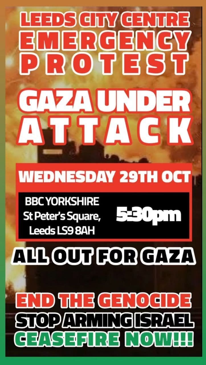 LEEDS CITY CENTRE EMERGENGY PROTEST