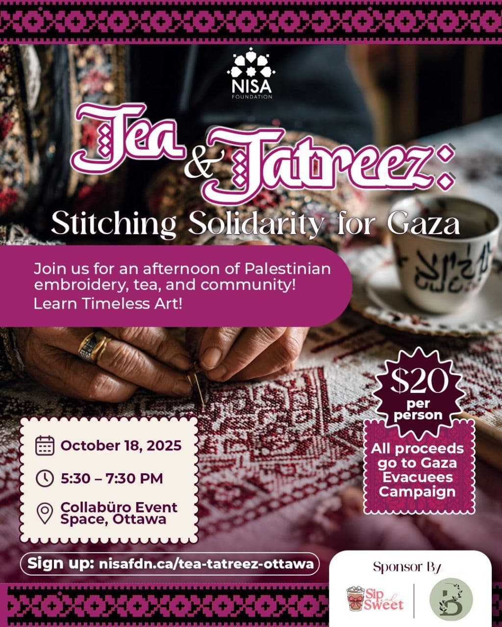 Tea & Tatreez: Stitching Solidarity for Gaza