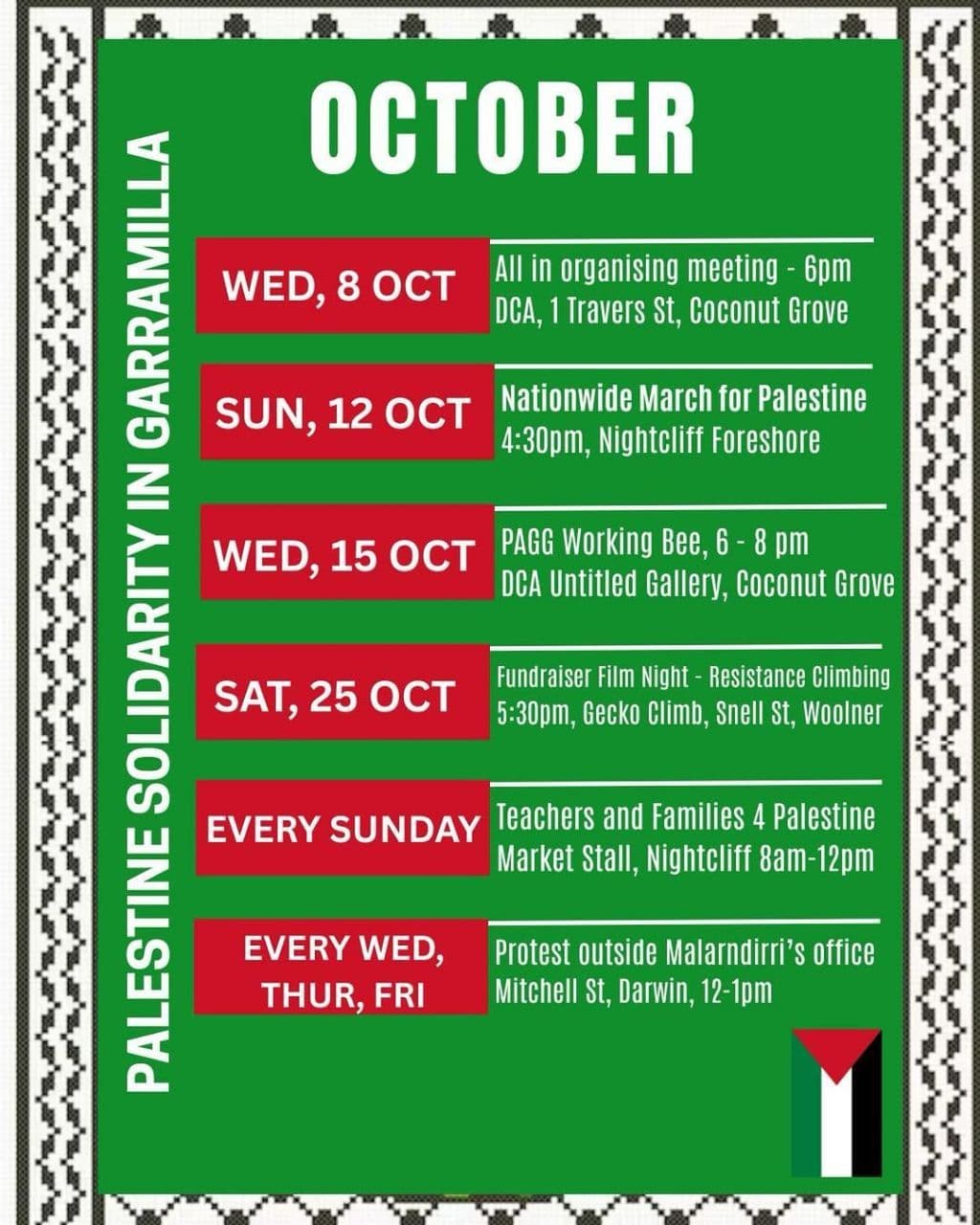 PALESTINE SOLIDARITY IN GARRAMILLA / DCA Untitled Gallery, Coconut Grove