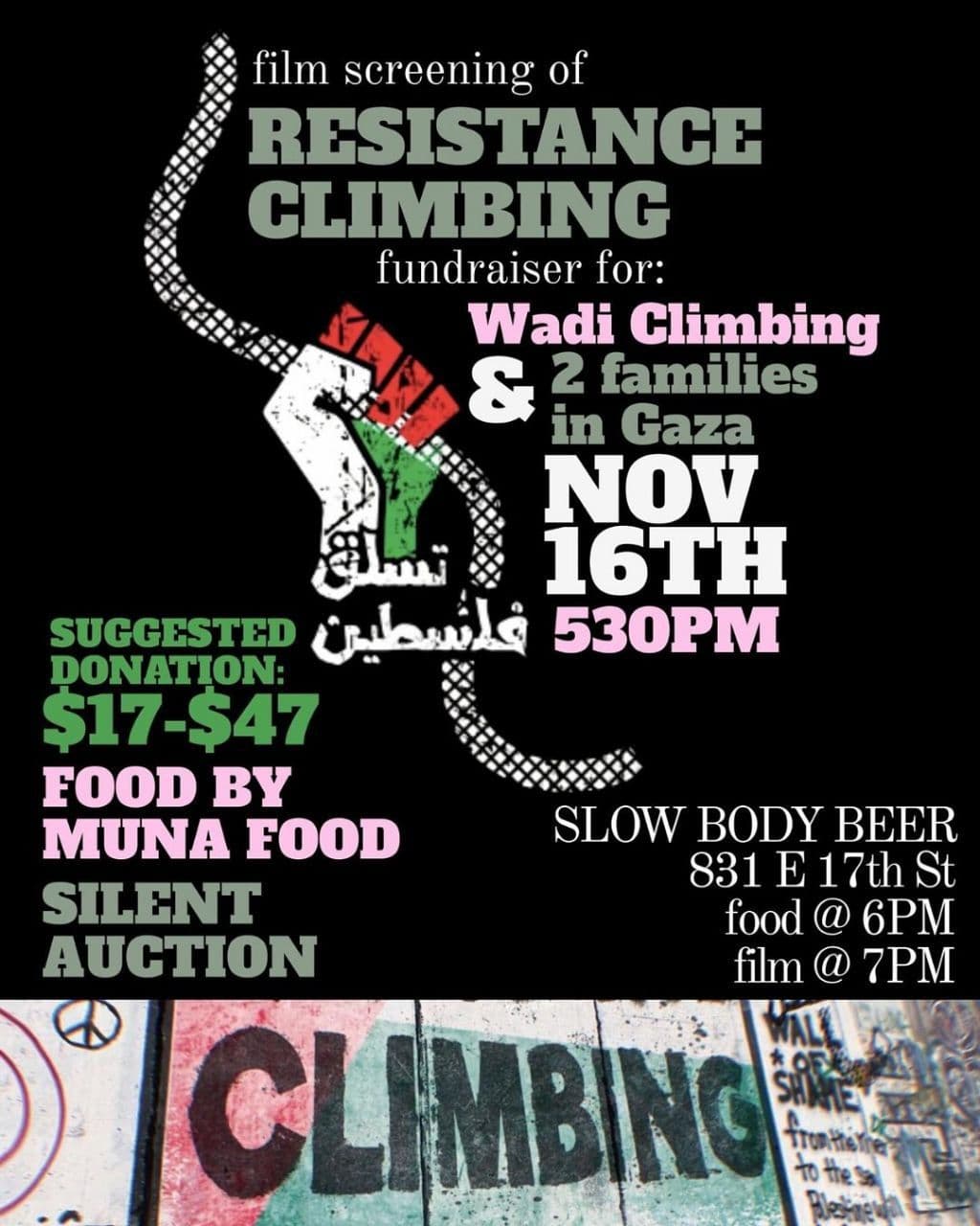 film screening of RESISTANCE CLIMBING