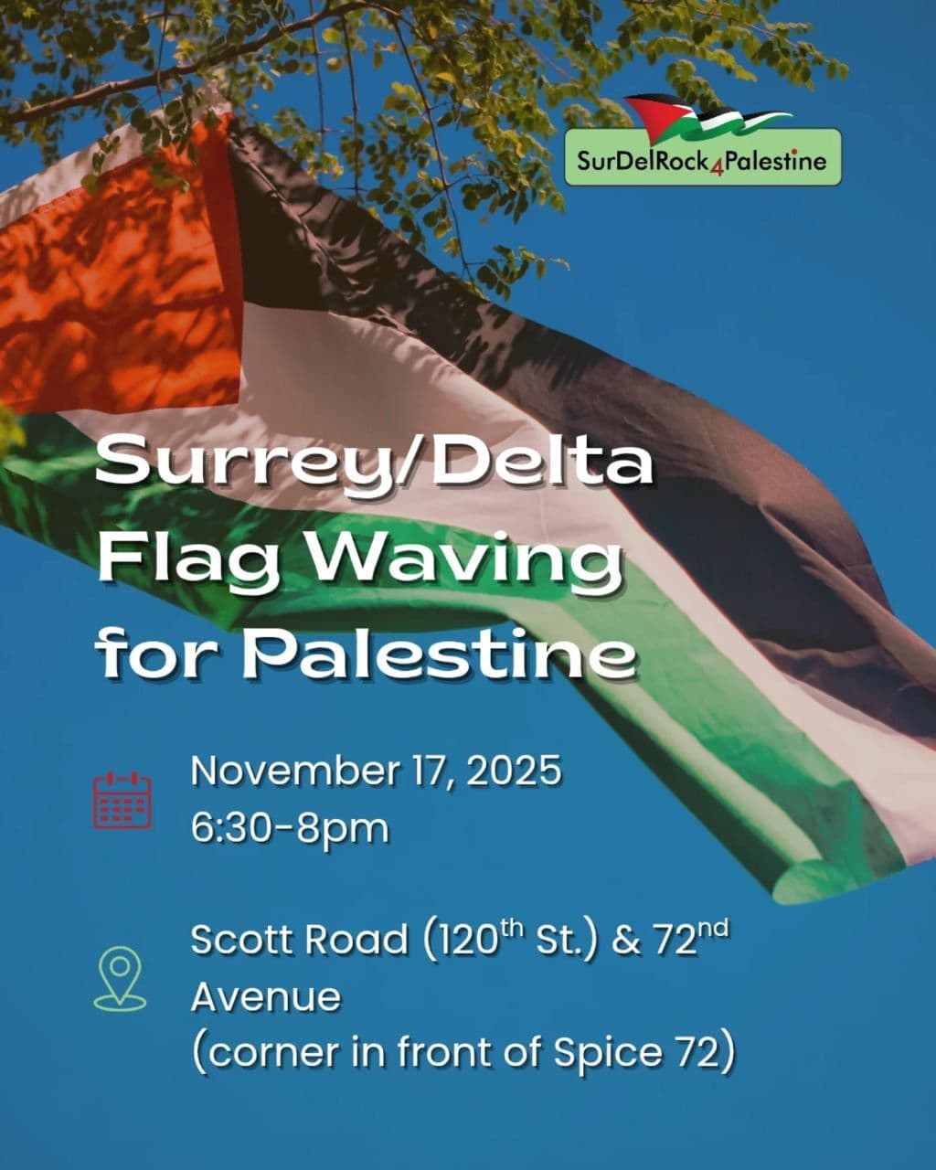 Surrey/ Delta Flag Waving for Palestine
