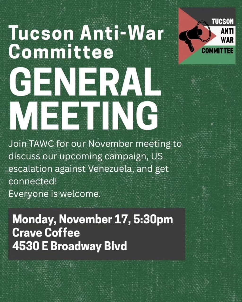 Tucson Anti-War Committee general meeting
